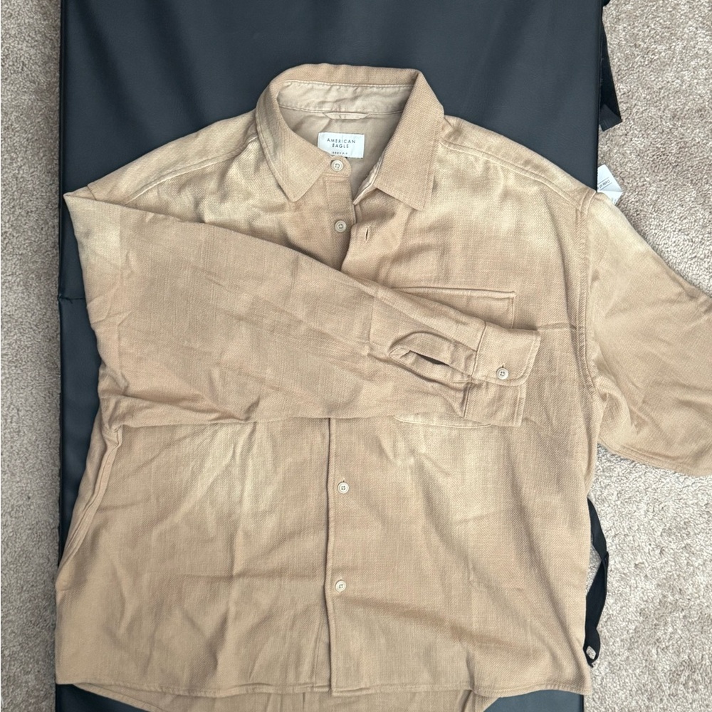 American Eagle Outfitters Beige Boxy Fit Shirt